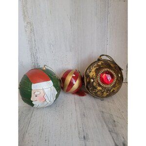 Rustic red ball santa claus‎ ornament Xmas set gem variety